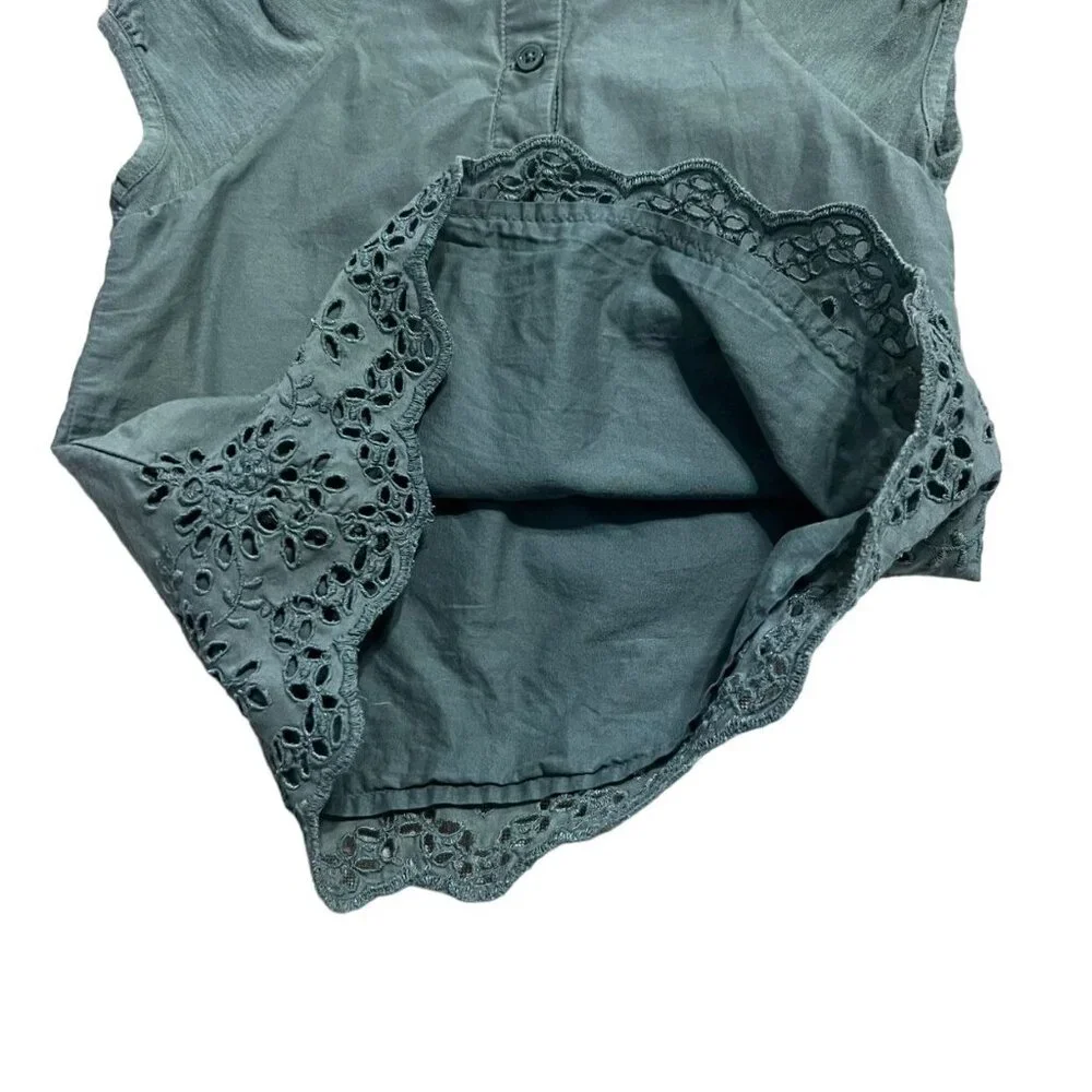 Baby Gap 4Y Green Eyelet Blouse Shirt